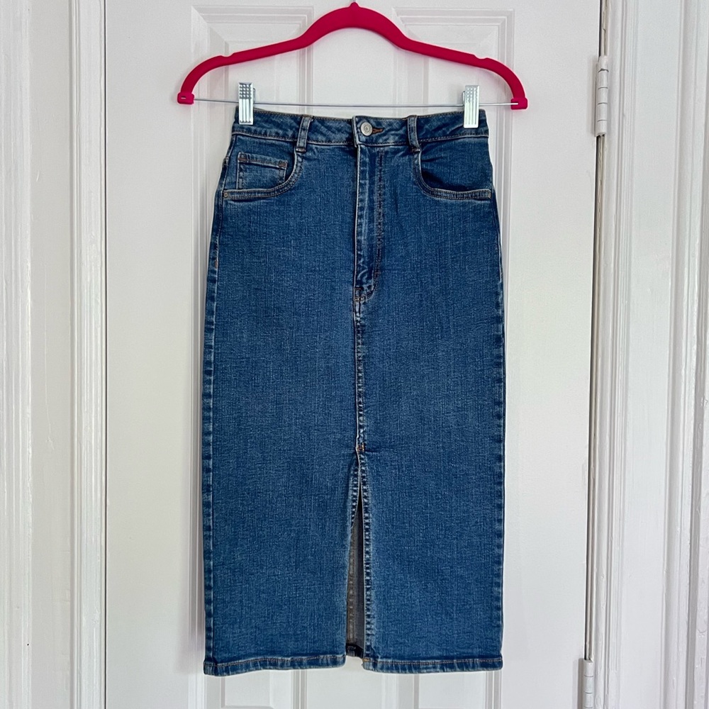 Zara denim pencil skirt